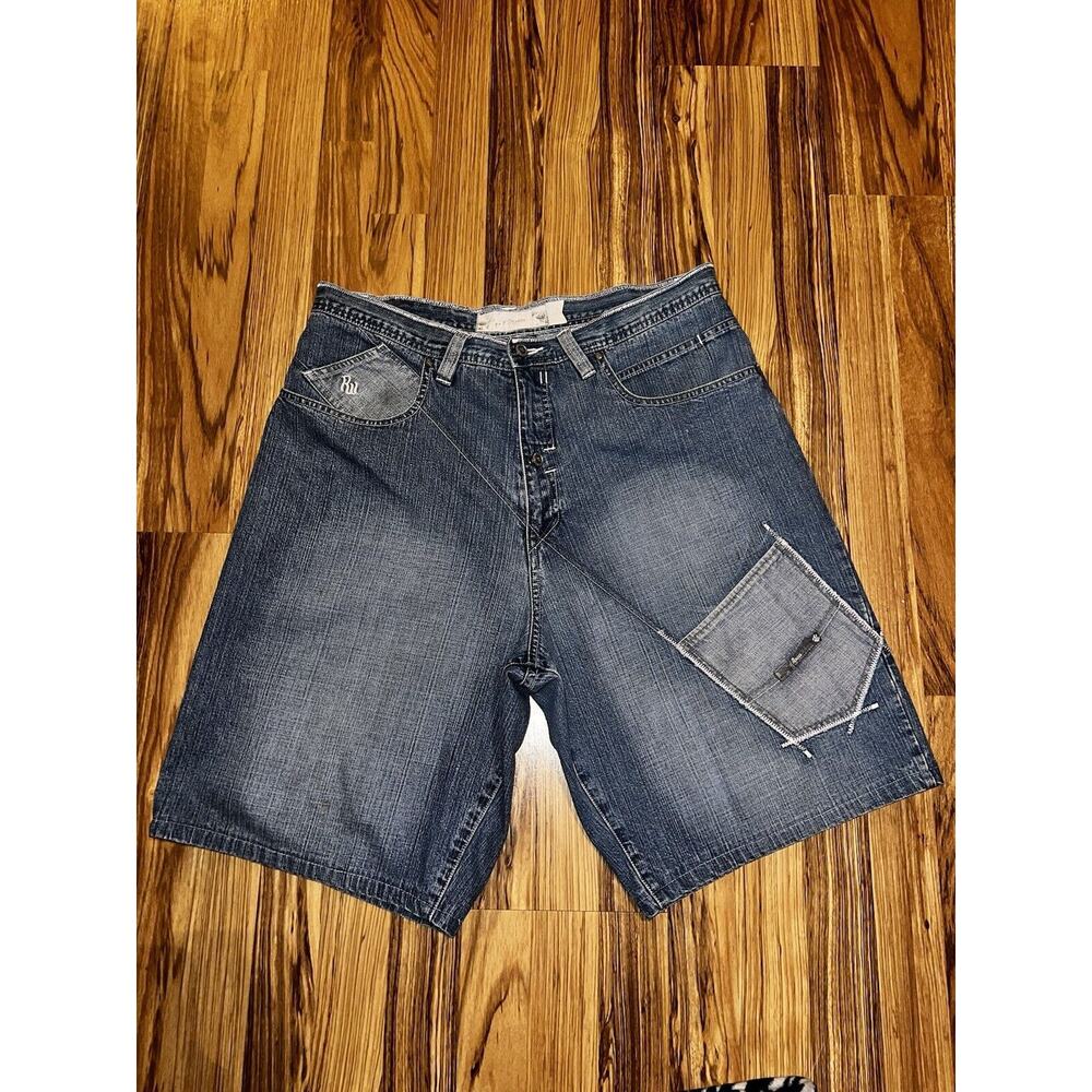 Rocawear Vintage Y2K Jeans Shorts Men’s‎ Size Worn Off Sz 34 Patchwork